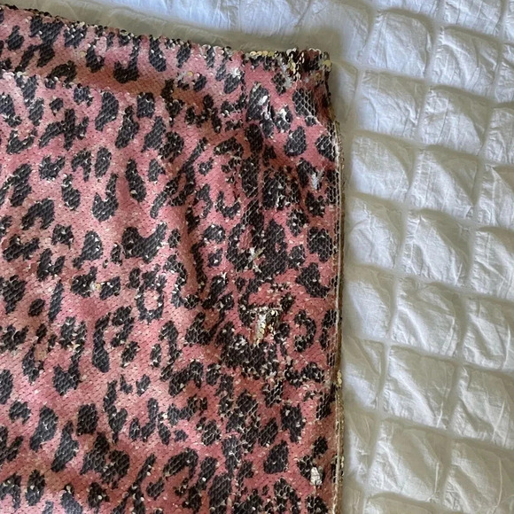 Free People leopard sequin mini skirt - Picture 5 of 12